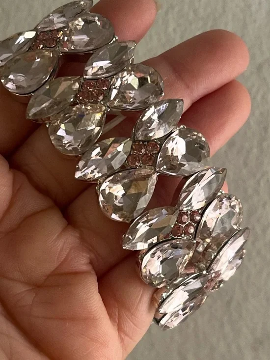 Pink Crystal Stretch Bracelet - Women Jewelry - Picture 3 of 3